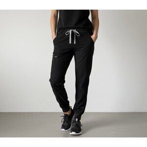 Womens FIGS Technical Collection Zamora Black Scrub Pants Joggers Size XS Nurse